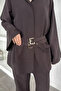Waist Belted Tunic Trousers Hijab Double Set - 6