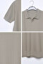 Men's Polo Neck Self-Patterned Knitwear T-Shirt - 3