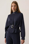 Women's Zipper Detailed Front Tie Jacket - 3