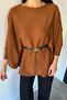 Women's Belted Knitwear Poncho - 3