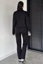 Women's Stand Collar Half Zipper Sweat Pants Two-Piece Set - 3