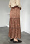 Patterned Chiffon Hijab Skirt with Elastic Waist - 3