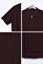 Men's Polo Collar Half Zipper Patterned Knitwear T-Shirt - 3