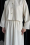 Women's Elastic Waist Linen Skirt Shirt Hijab Double Set - 3
