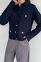 Women's Polo Neck Gold Button Detailed Knitwear Cardigan - 6