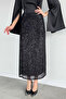 Women's Sequin Skirt with Elastic Waist and Inner Lining - 2