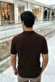 Men's Polo Collar Half Zipper Patterned Knitwear T-Shirt - 2