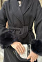 Hooded Belted Sleeve End Plush Detailed Hijab Coat - 6
