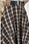 Plaid Patterned Hijab Skirt with Belt Accessories - 4