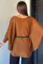 Women's Belted Knitwear Poncho - 4