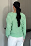V-Neck Front Buttoned Women's Knitted Sweater Cardigan - 4