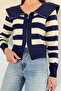 Gülseli Women's Striped Patterned Zippered Knitwear Blouse - 2