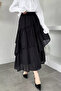 Voile Hijab Skirt with Elastic Waist and Inner Lining