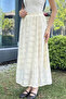 Women's Embroidered Skirt with Elastic Waist and Inner Lining - 3
