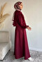 Stone Embroidered Suede Jacket Elastic Waist Skirt Hijab Two-Piece Set - 4