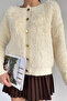 Gülseli Women's Front Buttoned Bearded Knitwear Jacket - 2