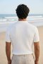 Men's Polo Neck Self-Patterned Knitwear T-Shirt - 2