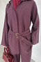 Waist Belted Tunic Trousers Hijab Double Set - 5