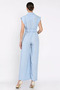 Linen Jumpsuit with Elastic Waistband - 3