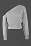 Shoulder Open Embossed Women's Knitwear Sweater - 2