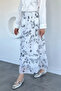 Patterned Chiffon Hijab Skirt with Elastic Waist - 2