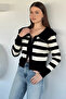 Gülseli Women's Striped Patterned Zippered Knitwear Blouse