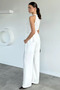 Women's Halter Neck Blouse and Pants Two-Piece Set - 4