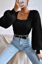 Gülseli Square Collar Knitted Patterned Women's Sweater - 4