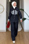 Gülseli Lace Embellished Jacket and Pants Two-Piece Hijab Set - 2