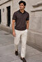 Men's Polo Collar Stripe Patterned T-Shirt