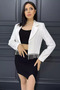 Women's Fringed Stone Slim Fit Crop Blazer Jacket