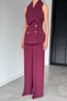 Perry Women's Gold Detailed Vest and Pants Two-Piece Set - 2
