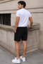 Men's Elastic Waist Tied Linen Shorts - 4