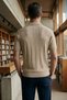 Men's Polo Collar Half Button Knitwear T-Shirt - 3