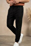Men's Linen Trousers with Elastic Waist and Cuffs - 3