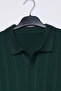 Men's Self-Patterned Polo Collar Knit Sweater - 4