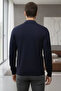 Men's Self-Patterned Polo Collar Knit Sweater - 2
