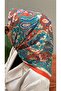 Orange Vi̇ra Pattern Soft Cotton Scarf - 2