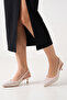 Women's 3 cm Heeled Siri Toe Stone Evening Dress Shoes - 2