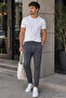 Men's Jogger Pants with Elastic Waist and Ties - 2