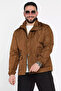 Men's Seasonal Coat with Zipper and Snap Fasteners and Double Pockets