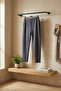 Men's Self-Patterned Double-Legged Trousers with Elastic Waist - 3