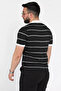 Men's Polo Collar Half Zipper Striped Patterned Knitwear T-Shirt - 3