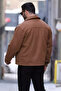 Men's Cashmere Coat with Front Snap Buttons - 3