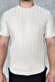 Men's Crew Neck Self-Line Patterned Knitwear T-Shirt - 4
