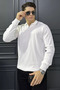 Men's Polo Neck Self-Stripe Patterned Knitwear Sweater