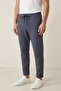 Men's Self-Patterned Double-Legged Trousers with Elastic Waist