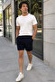 Men's Elastic Waist Tied Linen Shorts - 3