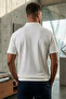 Men's Polo Collar Half Zipper Pique T-Shirt - 2
