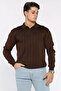 Polo Neck Striped Patterned Men's Knitwear Sweater - 2